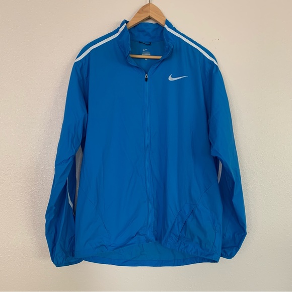 Nike Jackets & Coats Nike Blue Running Jacket With Reflection Strip